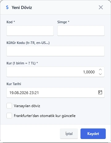 Ayarlar — Döviz