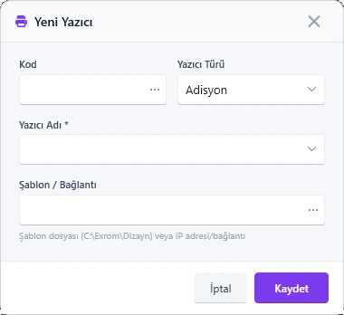 Ayarlar — Yazıcılar